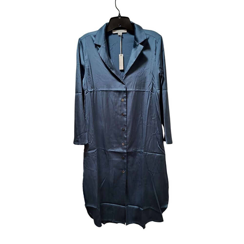 Loyal Hana Paloma Maternity Nightshirt Dress XS Blue Silver Silky NWT Rare